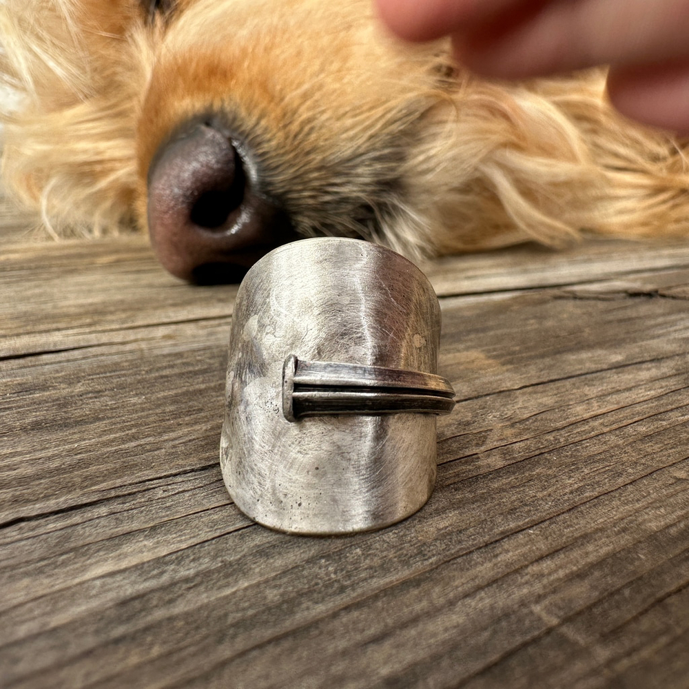 Vintage Tarnished Upcycled Spoon Ring